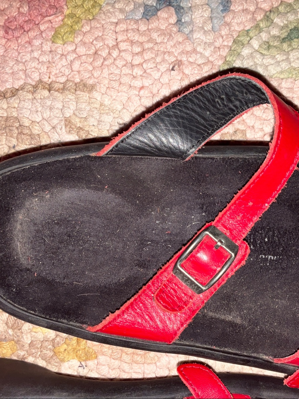 Birkenstock Red Strappy Buckle Sandals - Picture 7 of 9